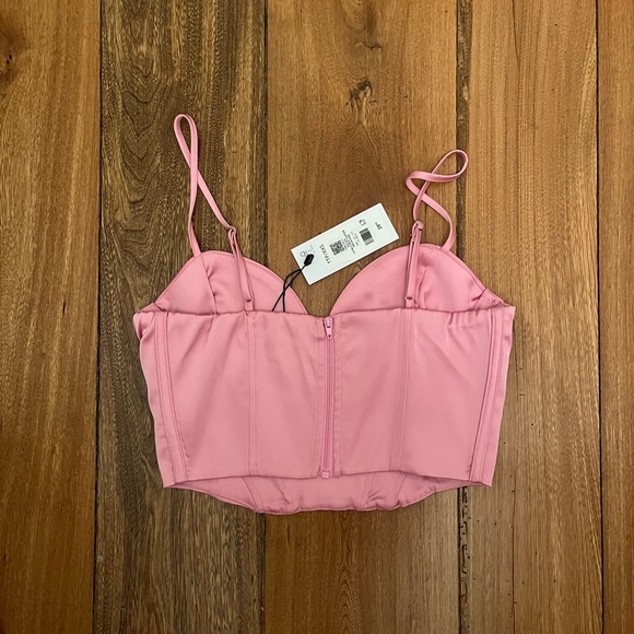 Satin Corset Bustier, Prism Pink NWT - Picture 3 of 4